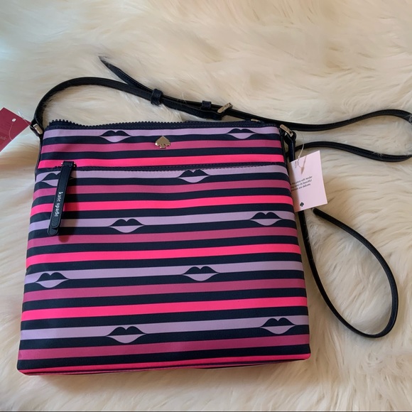 kate spade Bags Kate Spade Jae Flat Crossbody Bag Lip Print Nwt